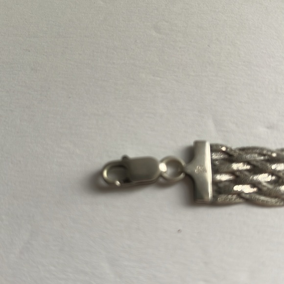 Sterling Silver 9 strand Herringbone Bracelet. - Picture 3 of 6